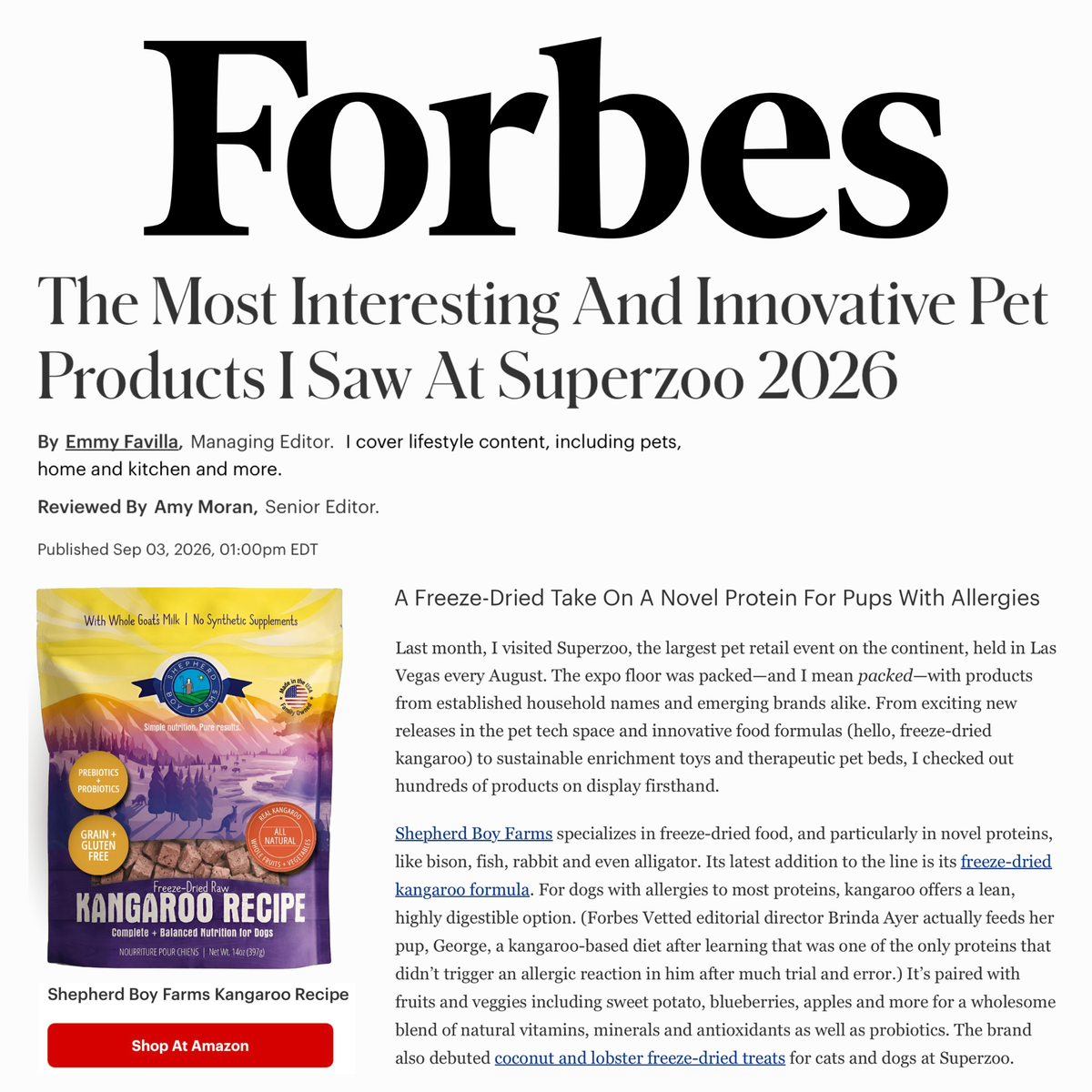 Forbes - The Most Interesting and Innovative Pet Products at SuperZoo 2026